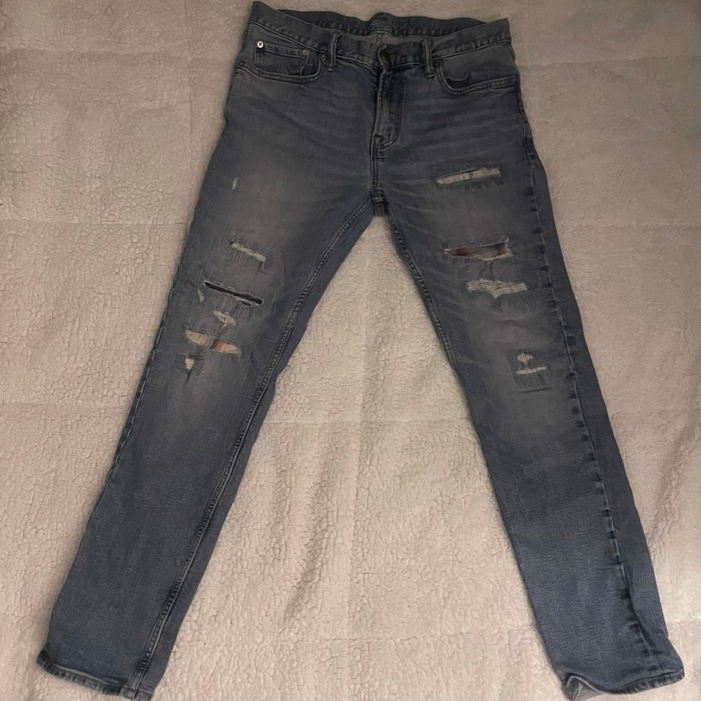 Old Navy plaid patched skinny jeans